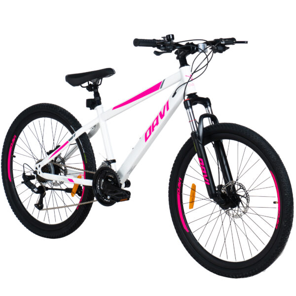 davi bonita mtb kerékpár, 26", 145 170 cm, 21 sebesség, fehér/rózsaszín