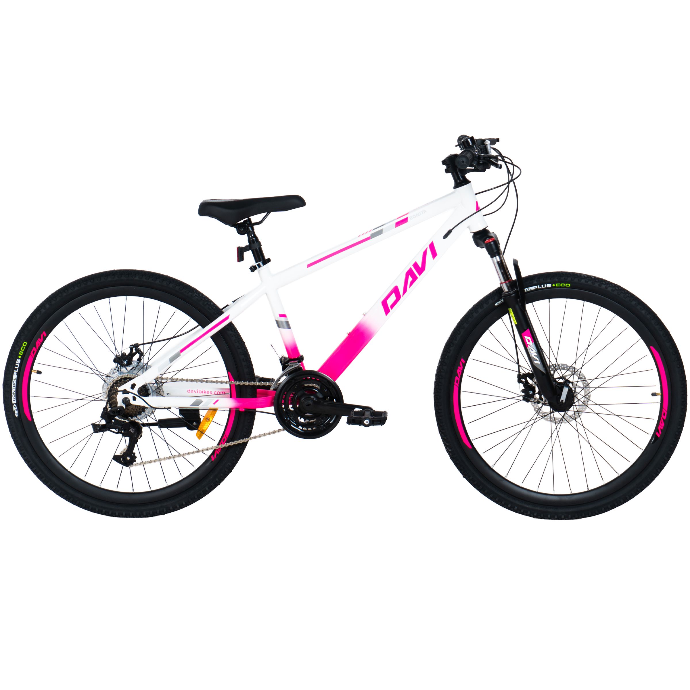Davi Bonita MTB kerékpár, 26, 145-170 cm, 21 sebesség, Rózsaszín/Fehér