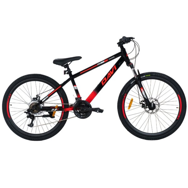 davi terrano mtb kerékpár, 26", 145 170 cm, 21 sebesség, piros/fekete