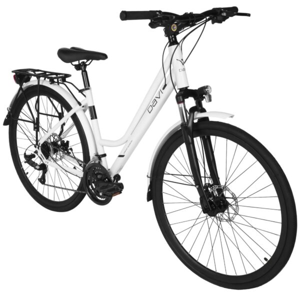 davi adventuro trekking kerékpár 28", 160 185 cm, 21 sebesség, fehér