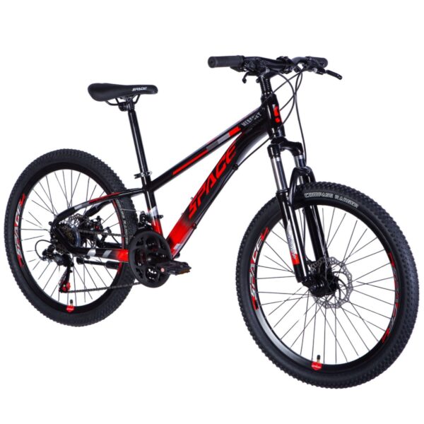 mercury 24" gyermek kerékpár alumínium, 130 160 cm, 21 sebesség, fekete/piros