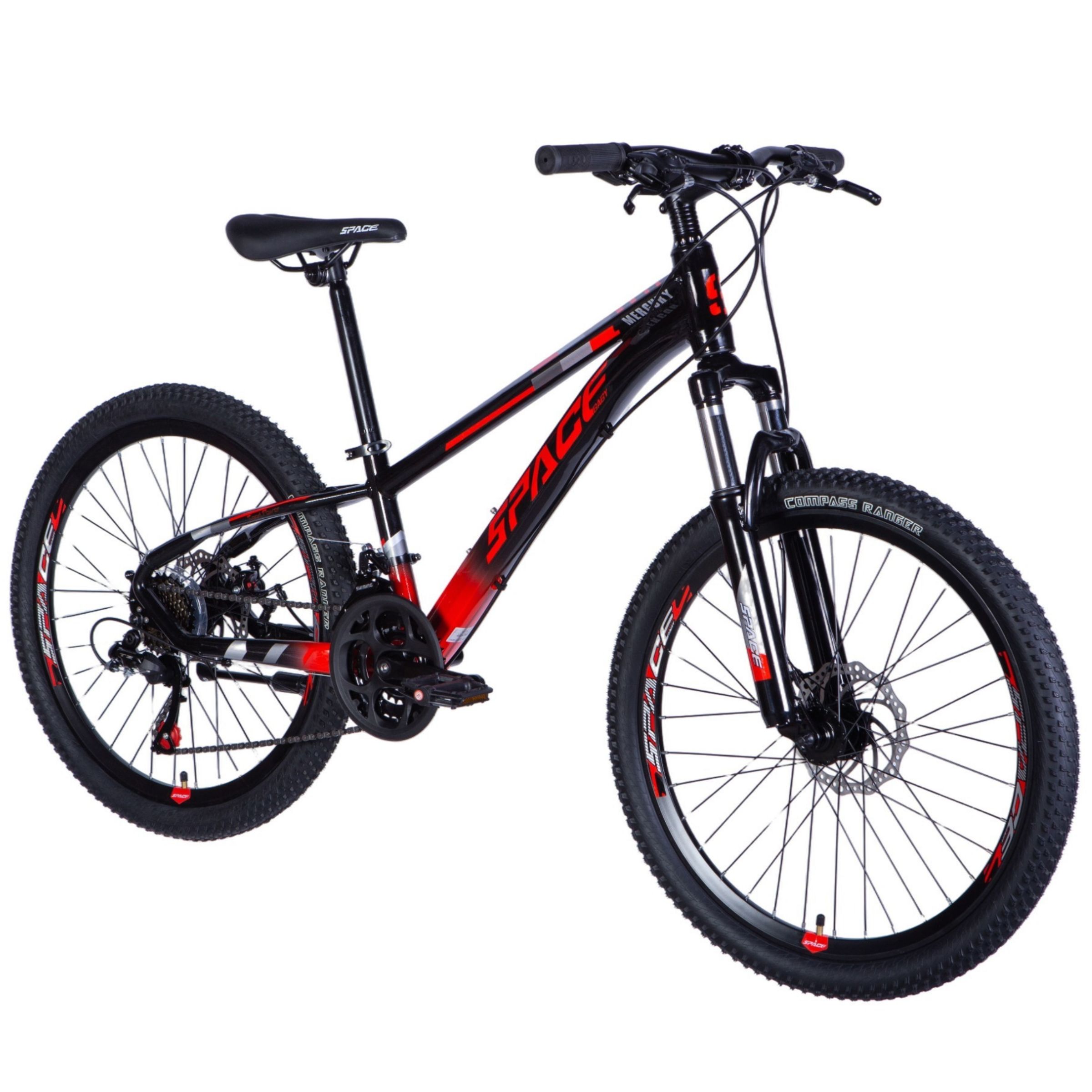 Mercury 24" Gyermek kerékpár Alumínium, 130-160 cm, 21 sebesség, Fekete/Piros