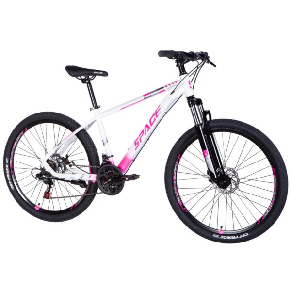 mercury mtb 26" kerékpár alumínium, 145 170 cm, 21 sebesség, fehér/rózsaszín
