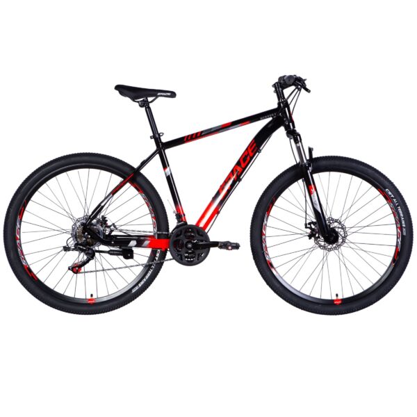 mercury mtb 29" kerékpár alumínium, 180 210 cm, 21 sebesség, fekete/piros