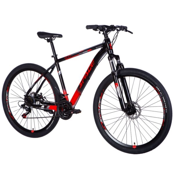 mercury mtb 29" kerékpár alumínium, 180 210 cm, 21 sebesség, fekete/piros