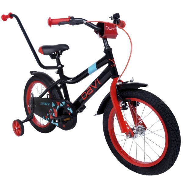 davi zippy gyermek kerékpár 16", 95 110 cm, 1 sebesség, fekete