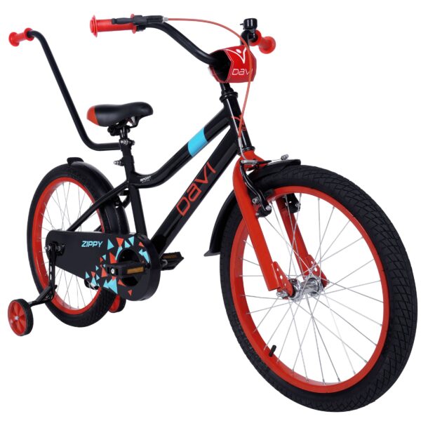 davi zippy gyermek kerékpár 20", 110 130 cm, 1 sebesség, fekete