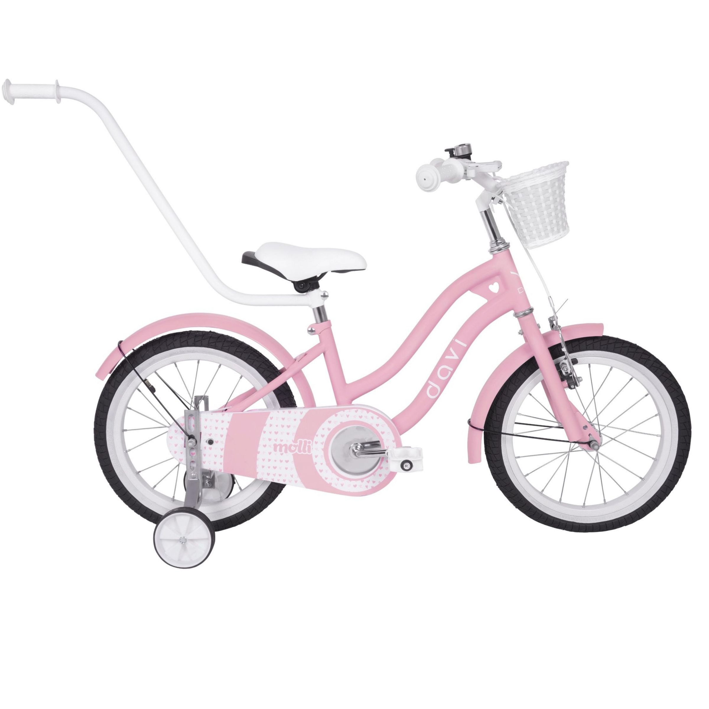 Davi Molli Gyermek kerékpár 16", 95-110 cm, 1 sebesség, Rózsaszín